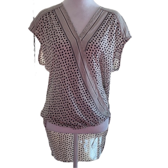 Max Studio Sleeveless White & Black Polka Dot Top Blouse size L - Picture 1 of 10
